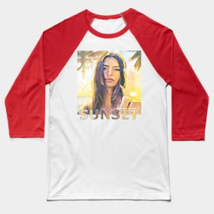 Portrait of Emily at Sunset Baseball T-Shirt